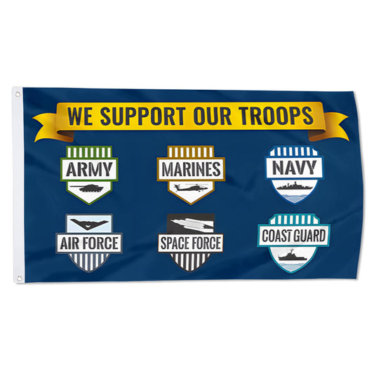 Fyon WE SUPPORT OUR TROOPS Flag Indoor and outdoor banner
