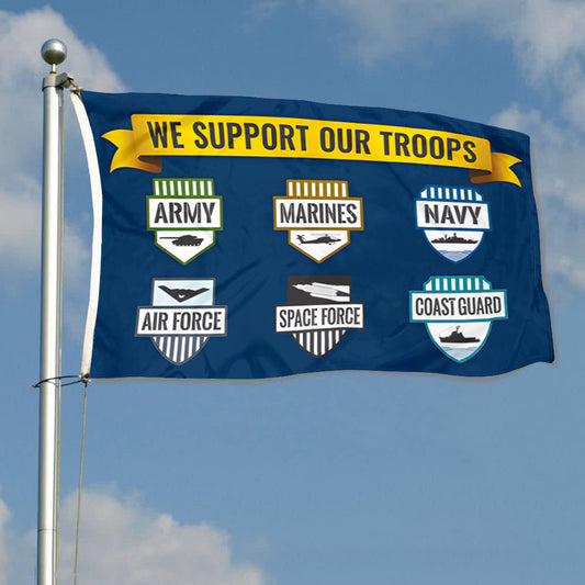 Fyon WE SUPPORT OUR TROOPS Flag Indoor and outdoor banner