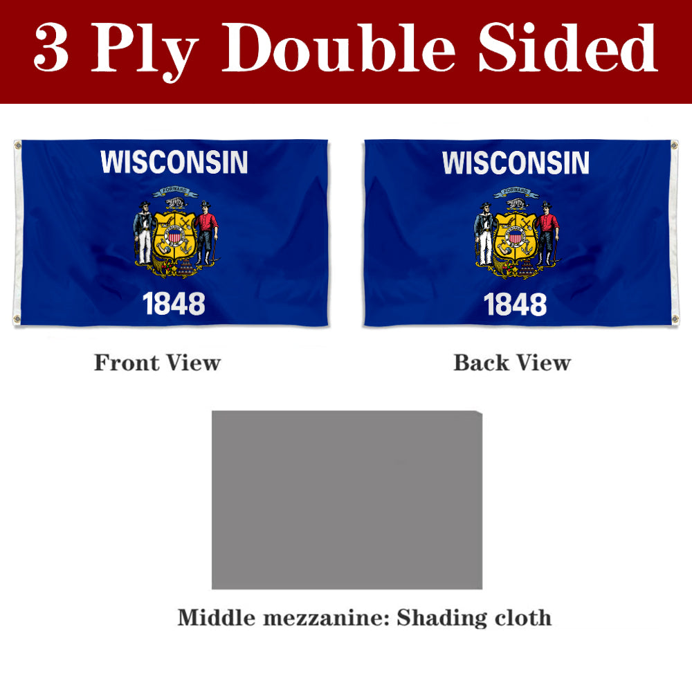 Fyon Wisconsin Flag Banner