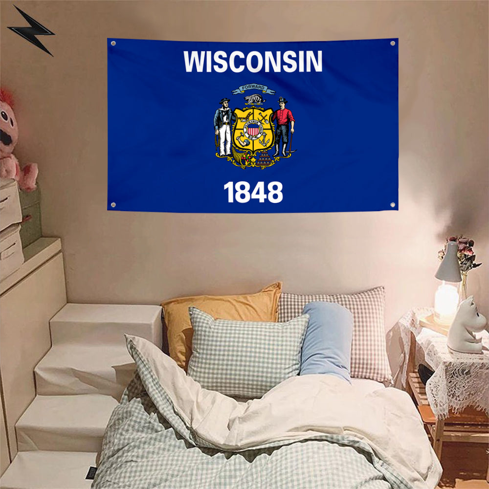 Fyon Wisconsin Flag Banner