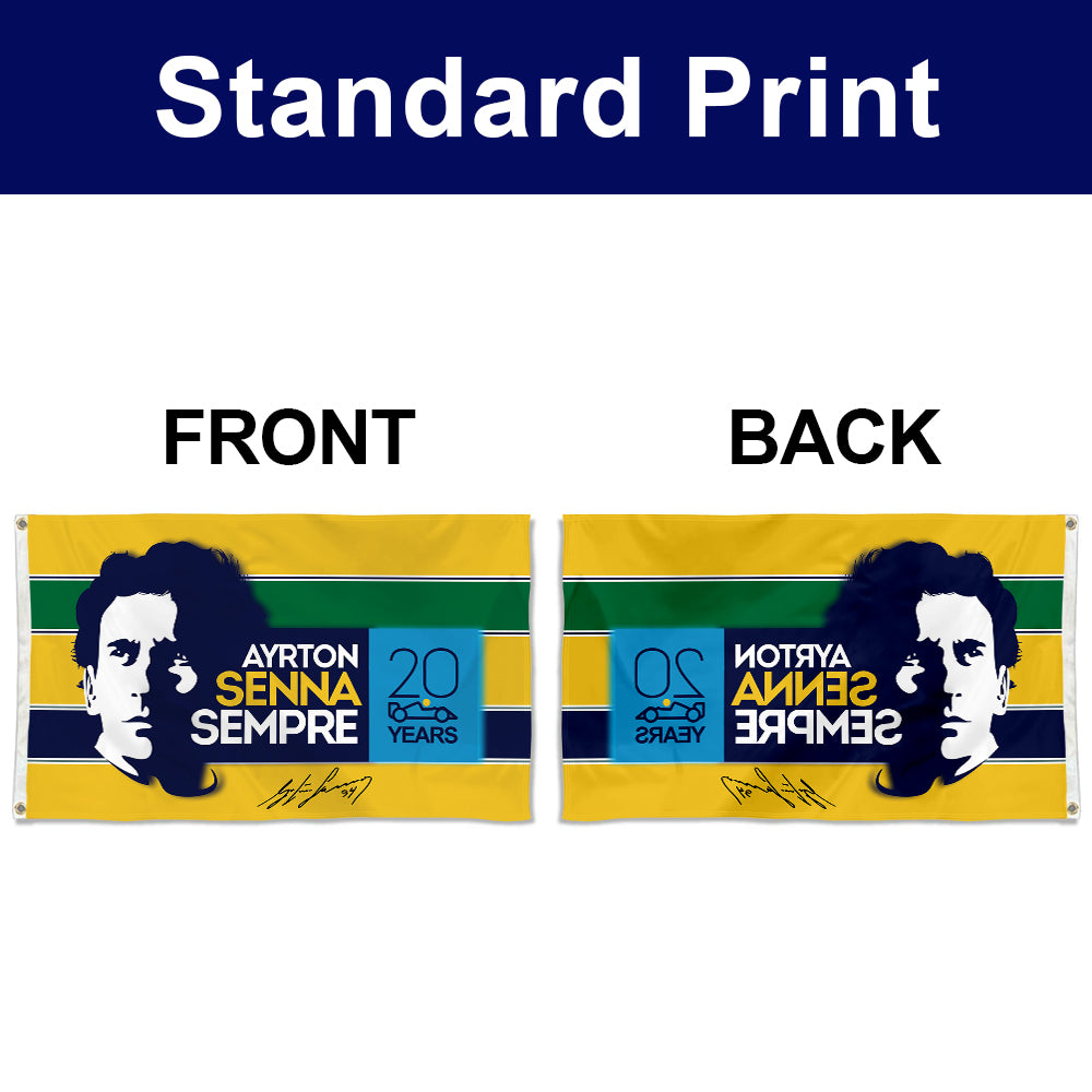 Fyon Formula One Ayrton Senna Sempre and Signature Flag Banner