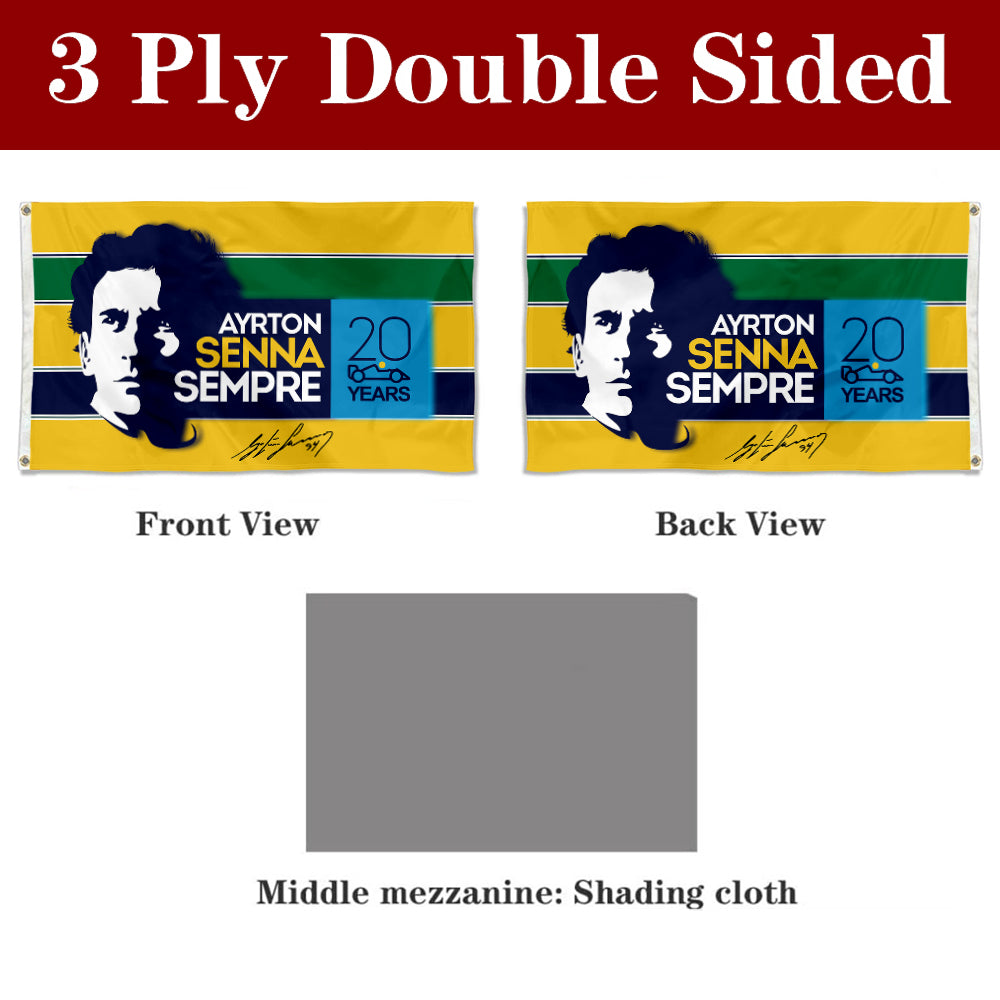 Fyon Formula One Ayrton Senna Sempre and Signature Flag Banner