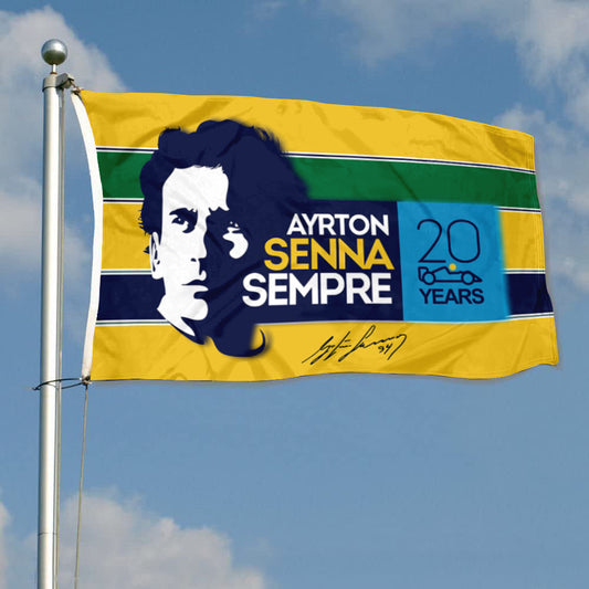 Fyon Formula One Ayrton Senna Sempre and Signature Flag Banner