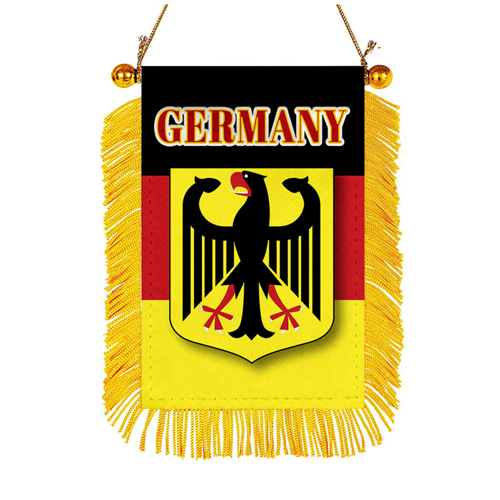 Germany Flag Mini Car Rearview Mirror Flag Banner - 2PC