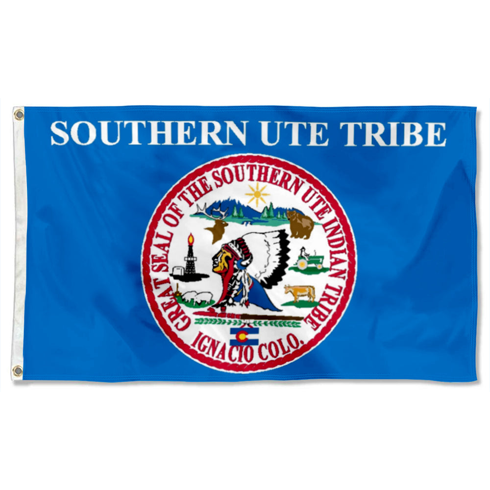 Fyon the Southern Ute Indian Tribe of the Southern Ute Reservation, Colorado Flag Banner