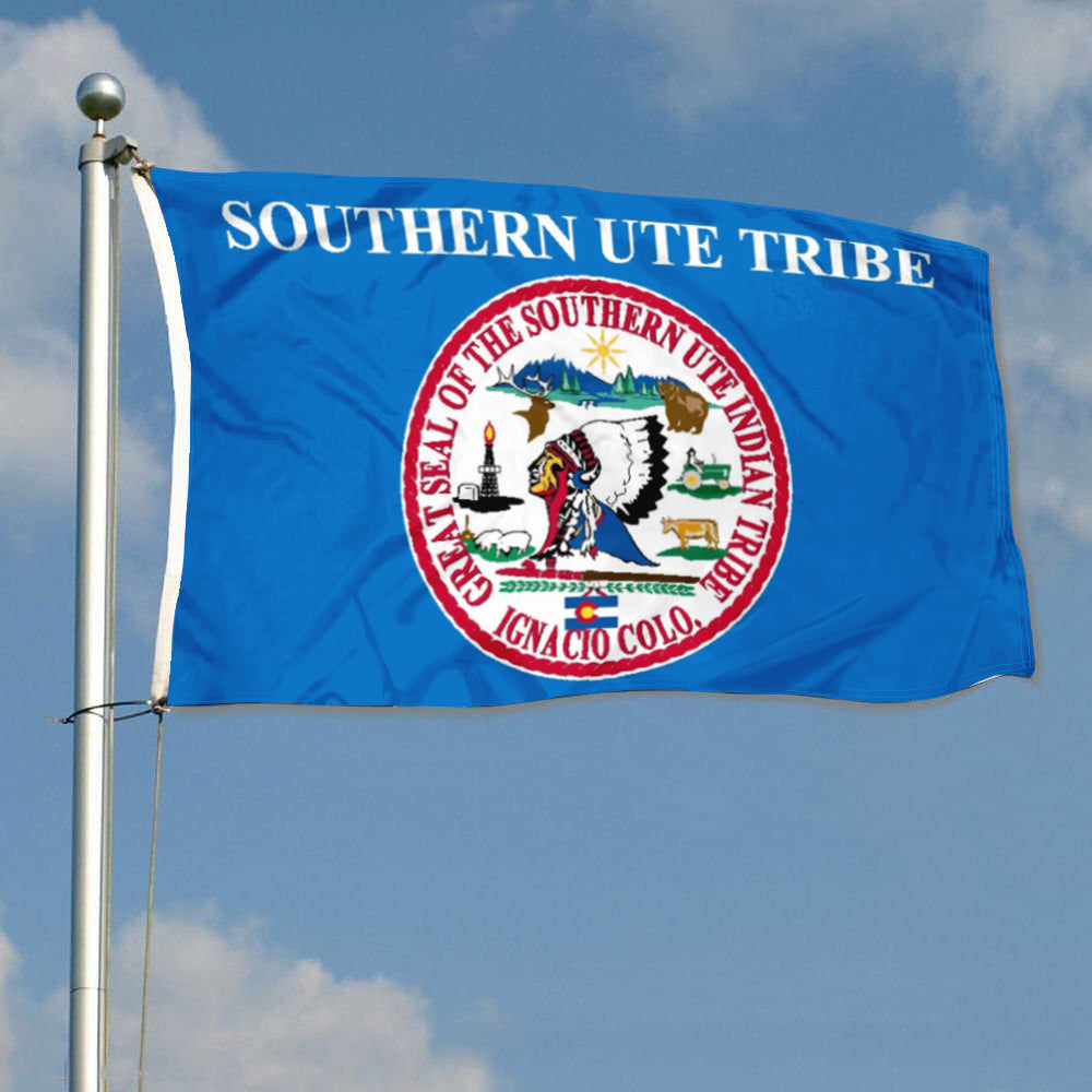 Fyon the Southern Ute Indian Tribe of the Southern Ute Reservation, Colorado Flag Banner