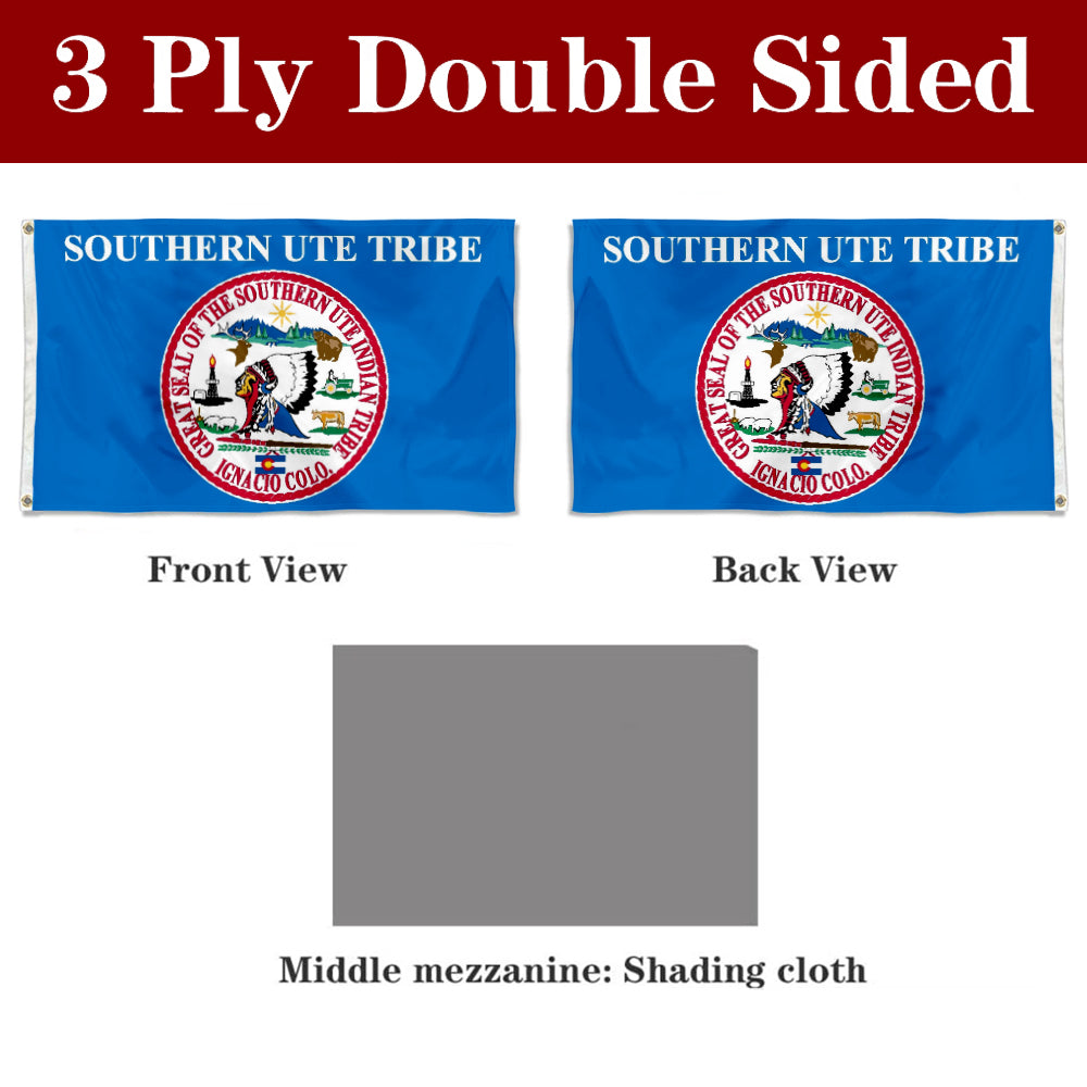 Fyon the Southern Ute Indian Tribe of the Southern Ute Reservation, Colorado Flag Banner