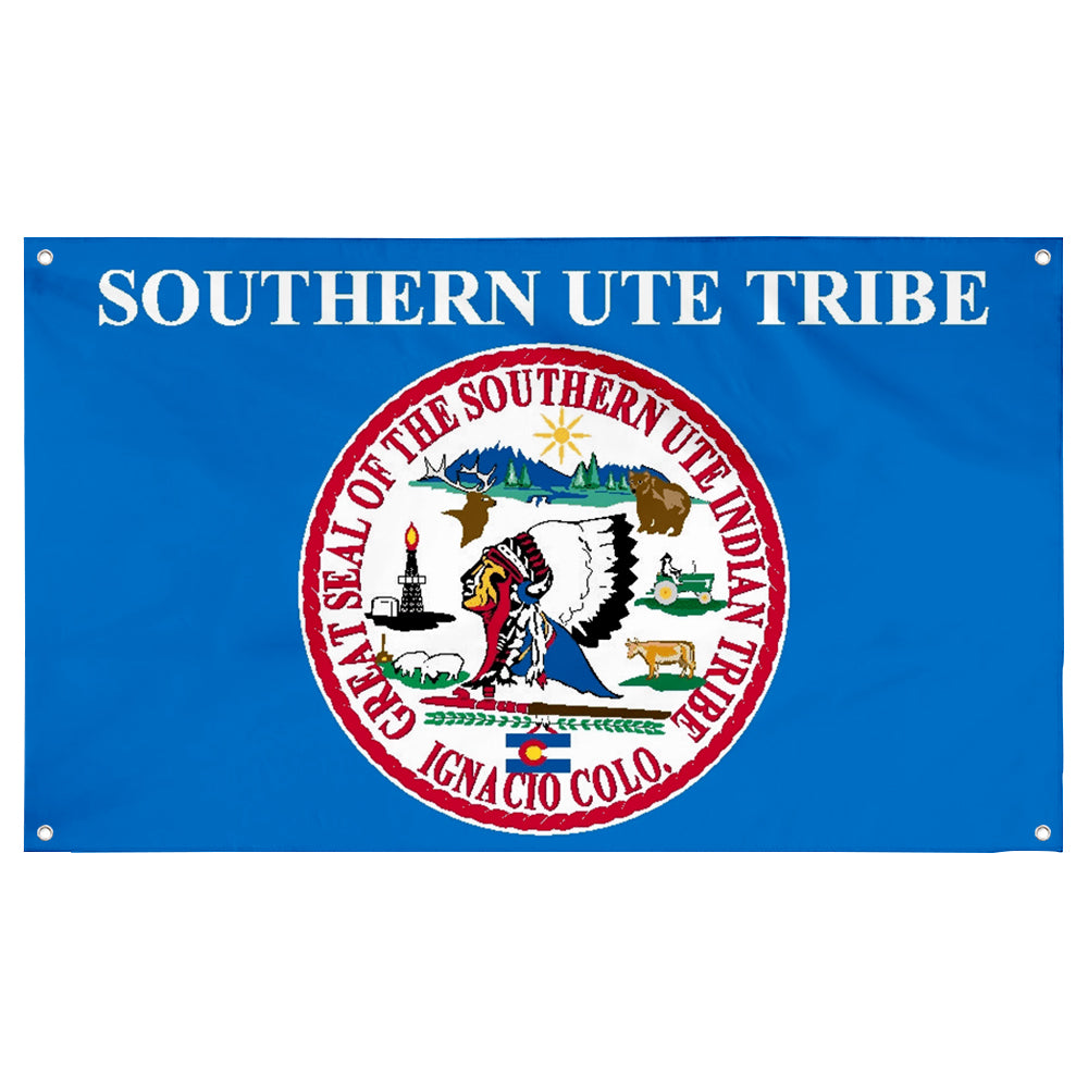 Fyon the Southern Ute Indian Tribe of the Southern Ute Reservation, Colorado Flag Banner