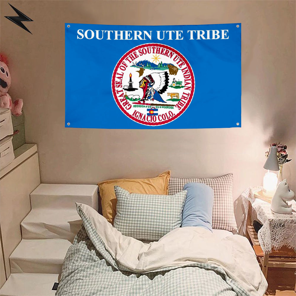 Fyon the Southern Ute Indian Tribe of the Southern Ute Reservation, Colorado Flag Banner