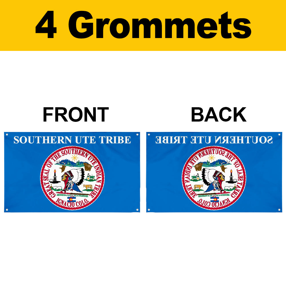 Fyon the Southern Ute Indian Tribe of the Southern Ute Reservation, Colorado Flag Banner