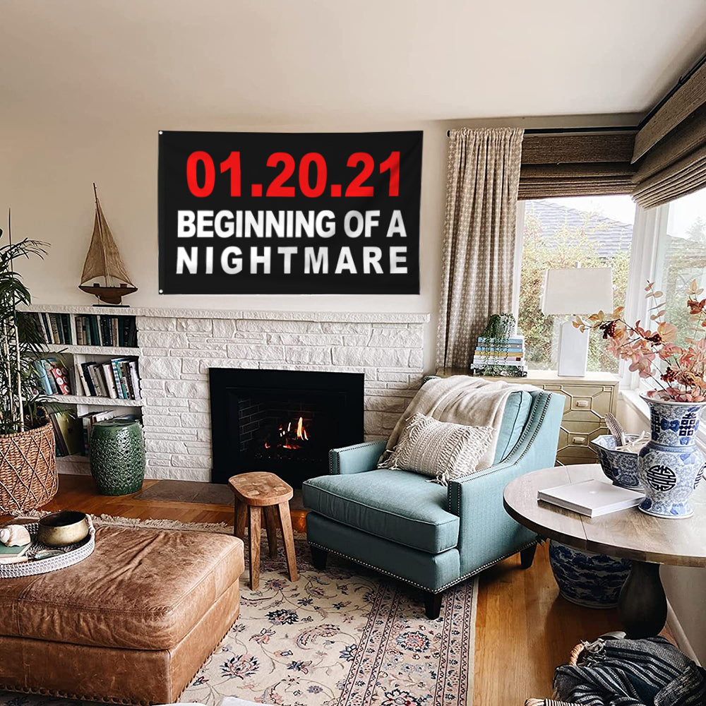 Fyon 01.20.21 Beginning of a Nightmare Flag Indoor and Outdoor Banner