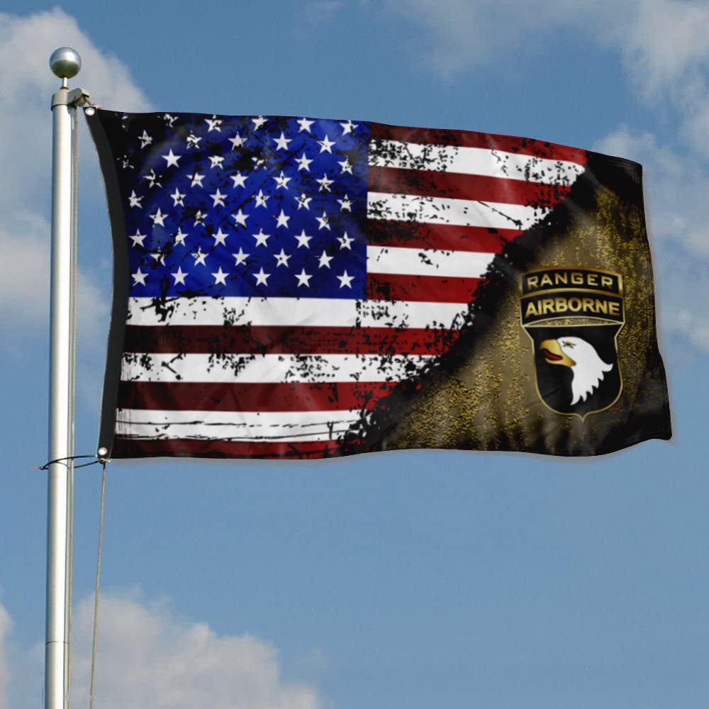 Fyon 101St Tabbed Stars And Stripes Flag Indoor and outdoor banner