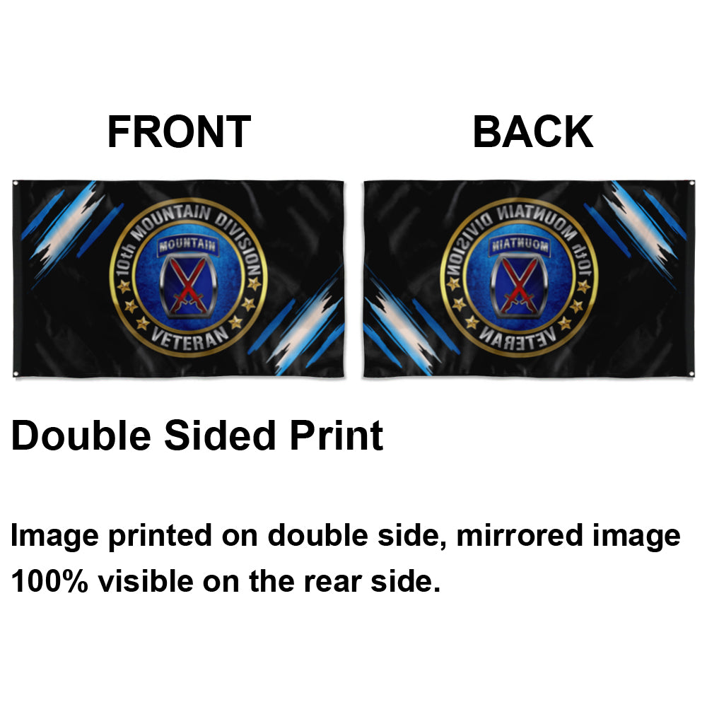 Fyon 10TH Mountain Division Veteran Flag Indoor and outdoor banner