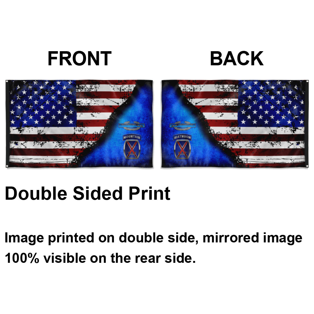 Fyon 10th Mountain CIB Star & Stripes Flag Indoor and outdoor banner
