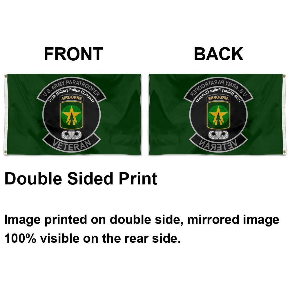 Fyon 118th Military Police Company veteran Paratrooper Flag Indoor and outdoor banner