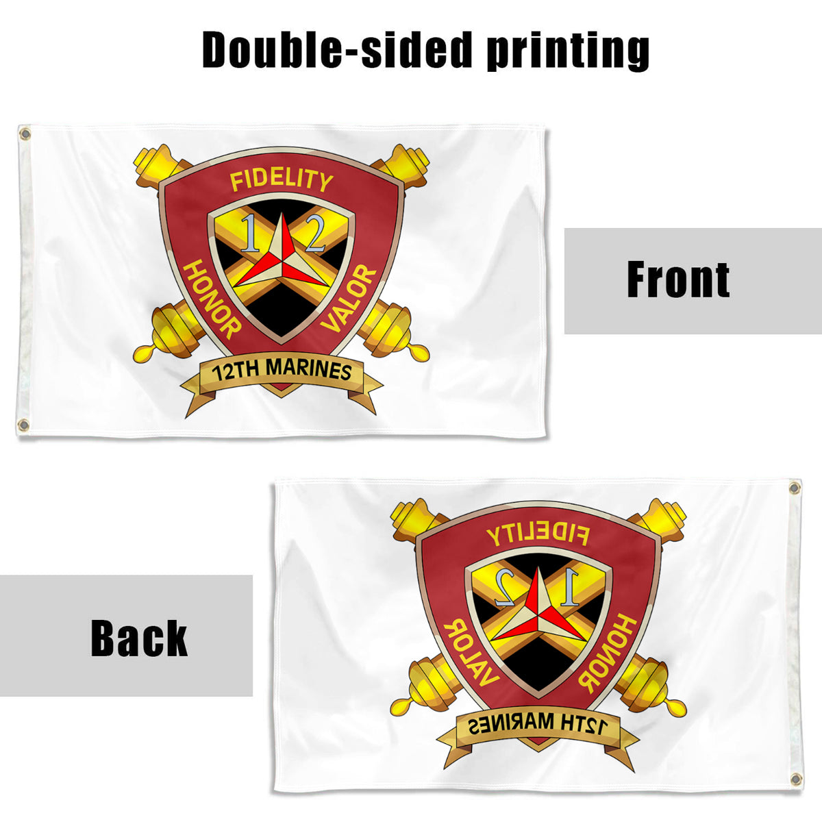 Fyon 12th Marine Regiment USMC Flag Banner