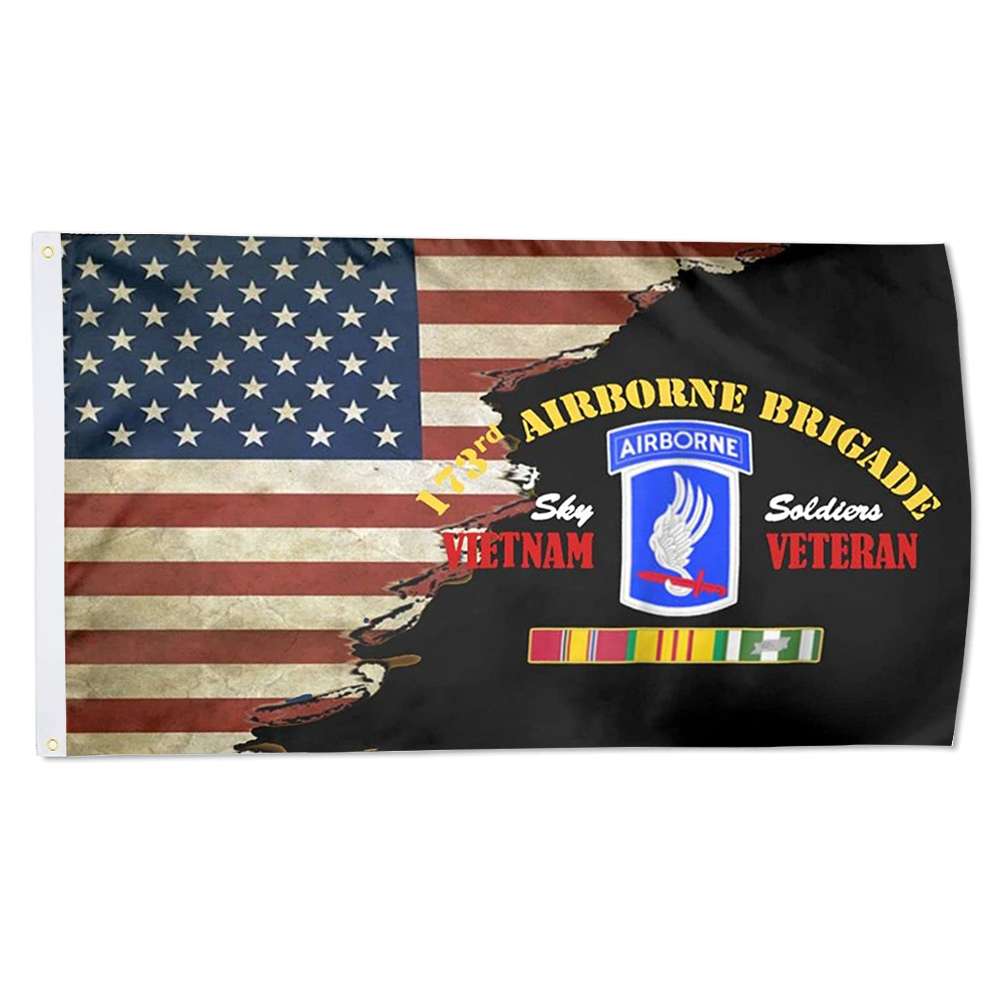 Fyon 173rd Airborne Brigade Vietnam Veteran - Sky Soldier Flag Indoor and outdoor banner 224094