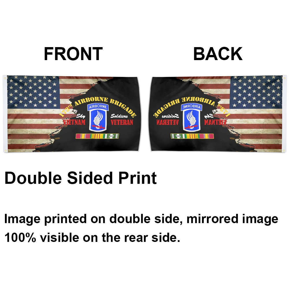Fyon 173rd Airborne Brigade Vietnam Veteran - Sky Soldier Flag Indoor and outdoor banner 224094
