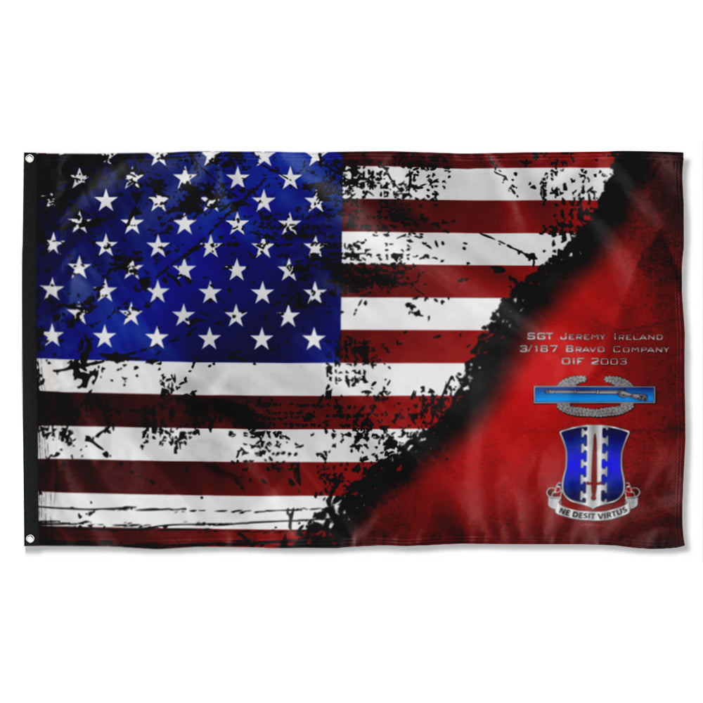 Fyon 187 CIB Star & Stripes Flag Indoor and outdoor banner