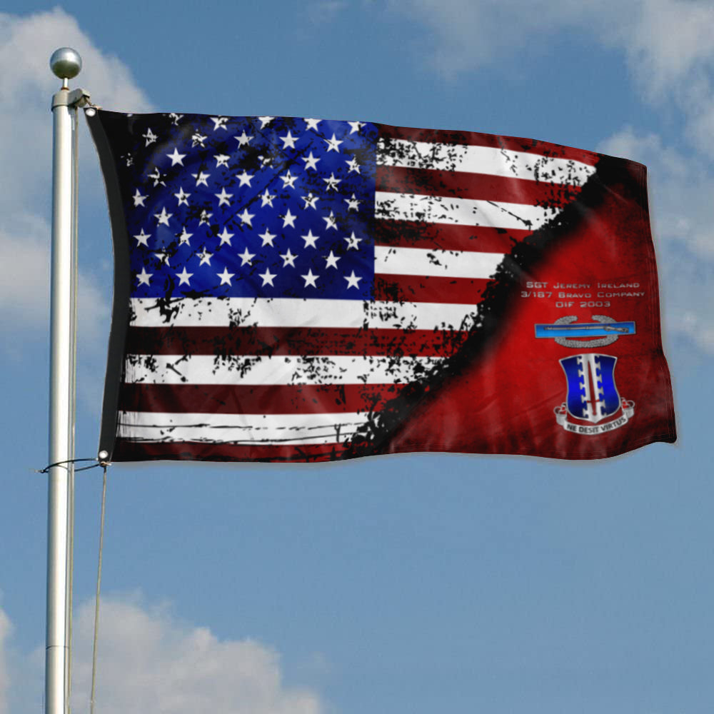 Fyon 187 CIB Star & Stripes Flag Indoor and outdoor banner