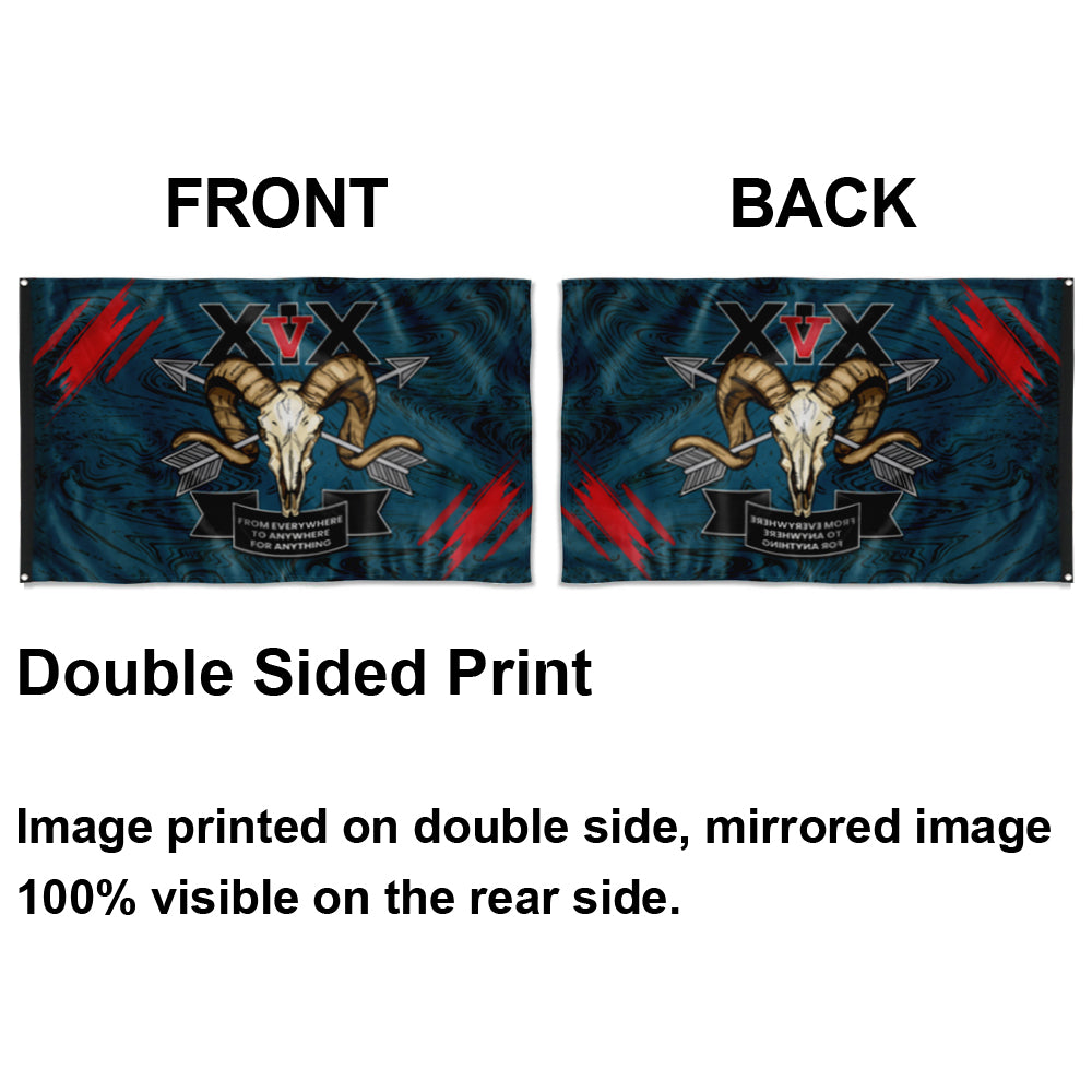 Fyon 19th SFG (A) XIX Skull Flag Indoor and outdoor banner