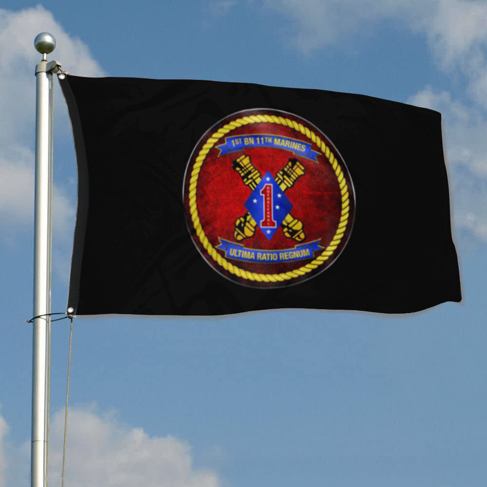 Fyon 1ST Battalion 11TH Marines Black Flag Indoor and outdoor banner