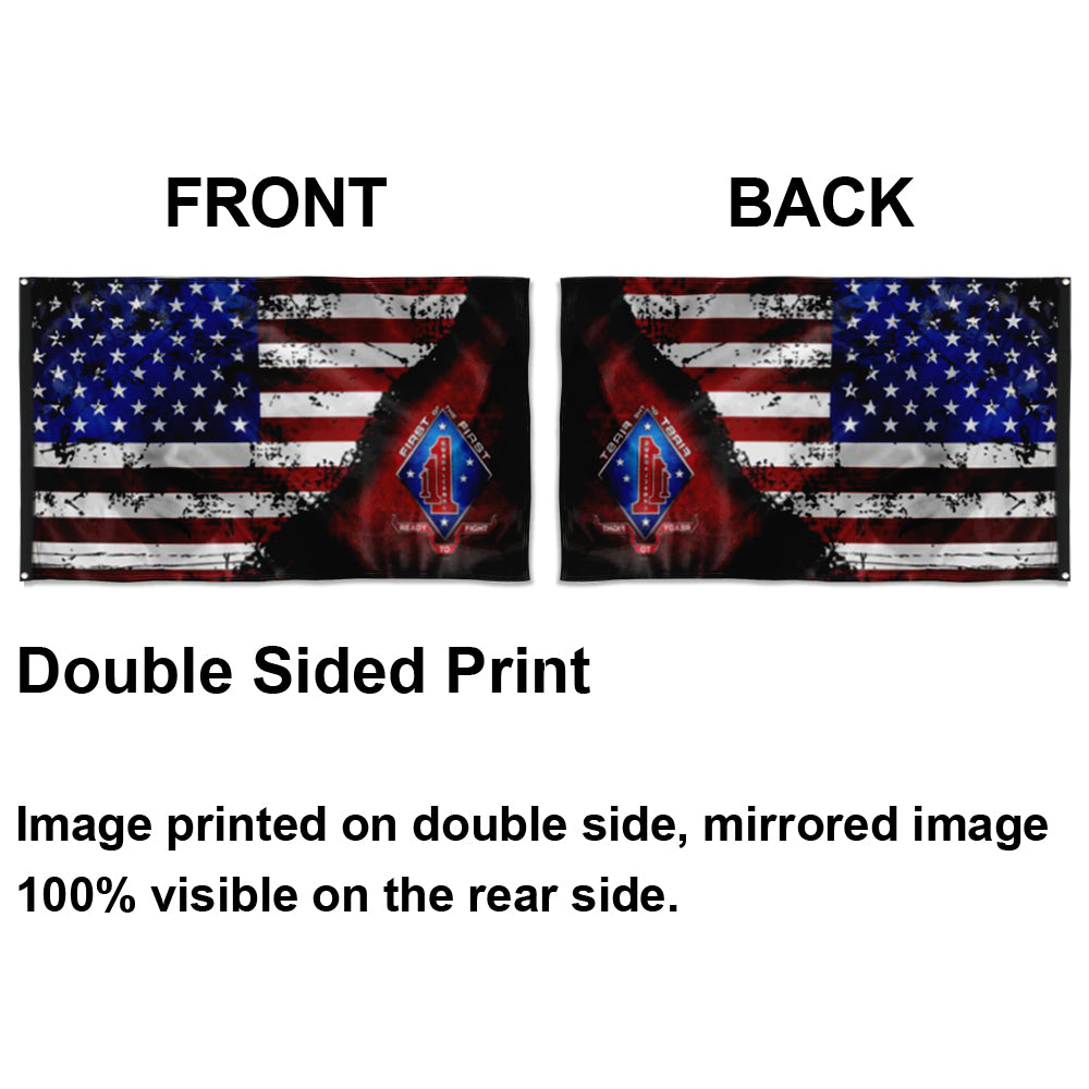 Fyon 1ST Battalion 1ST Marines Stars & Stripes Flag Indoor and outdoor banner