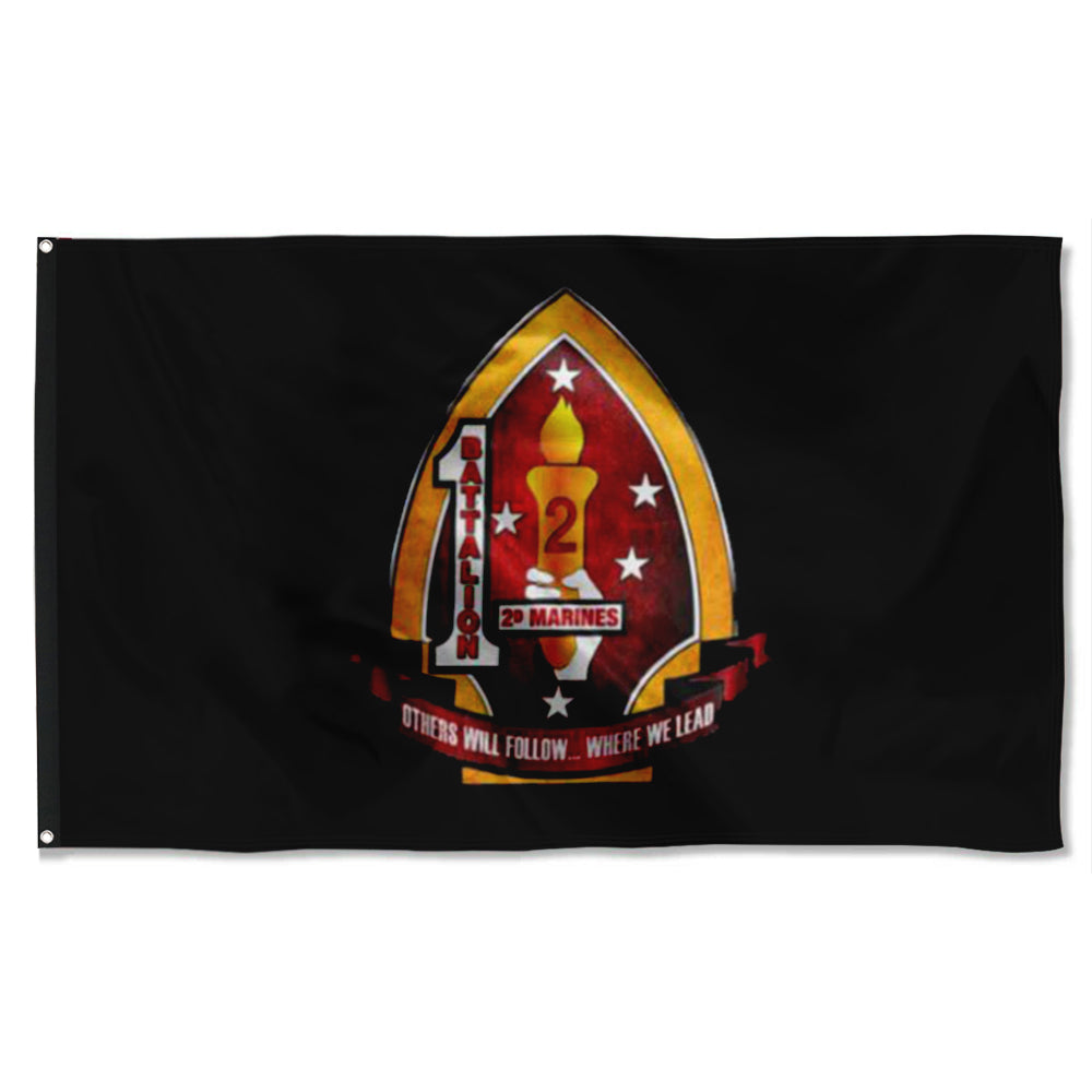 Fyon 1ST Battalion 2ND Marines Black Flag Indoor and outdoor banner