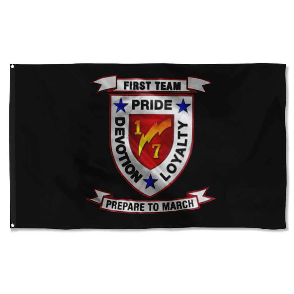 Fyon 1ST Battalion 6TH Marines Black Flag Indoor and outdoor banner