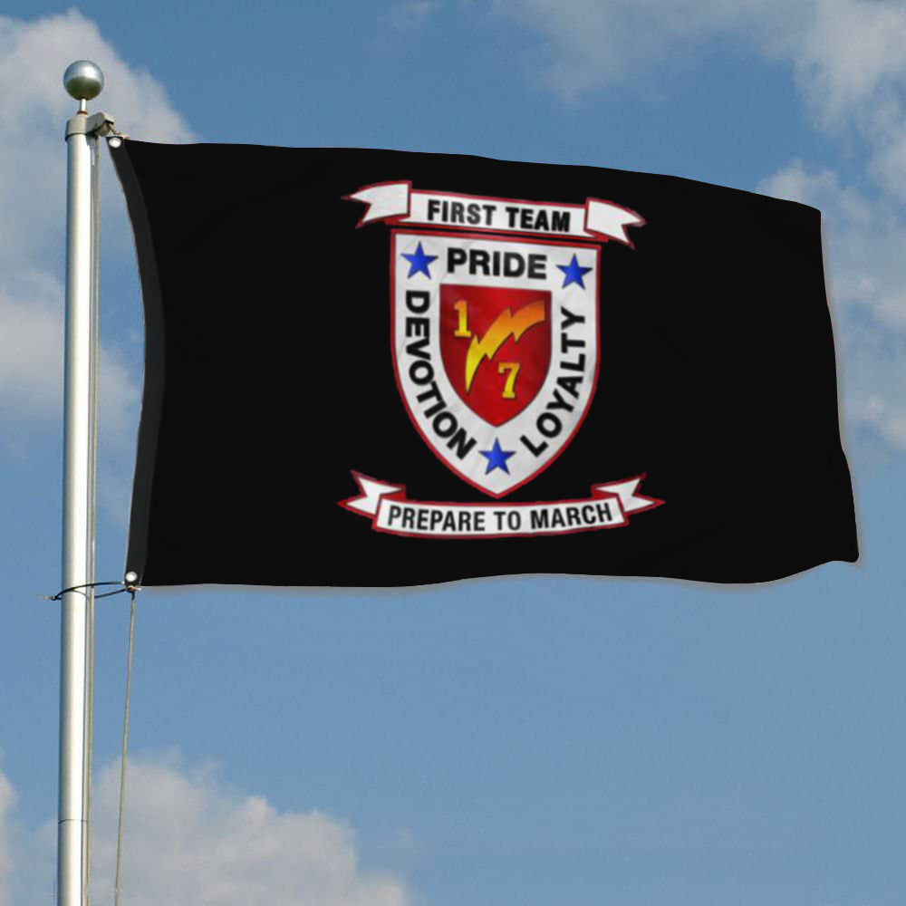 Fyon 1ST Battalion 6TH Marines Black Flag Indoor and outdoor banner