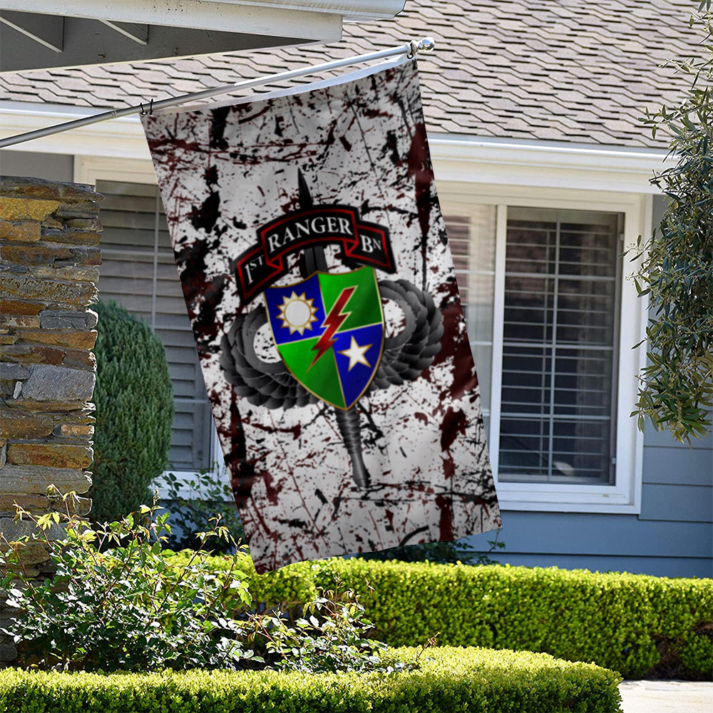 Fyon 1ST Ranger Battalion Splatter Flag Indoor and outdoor banner