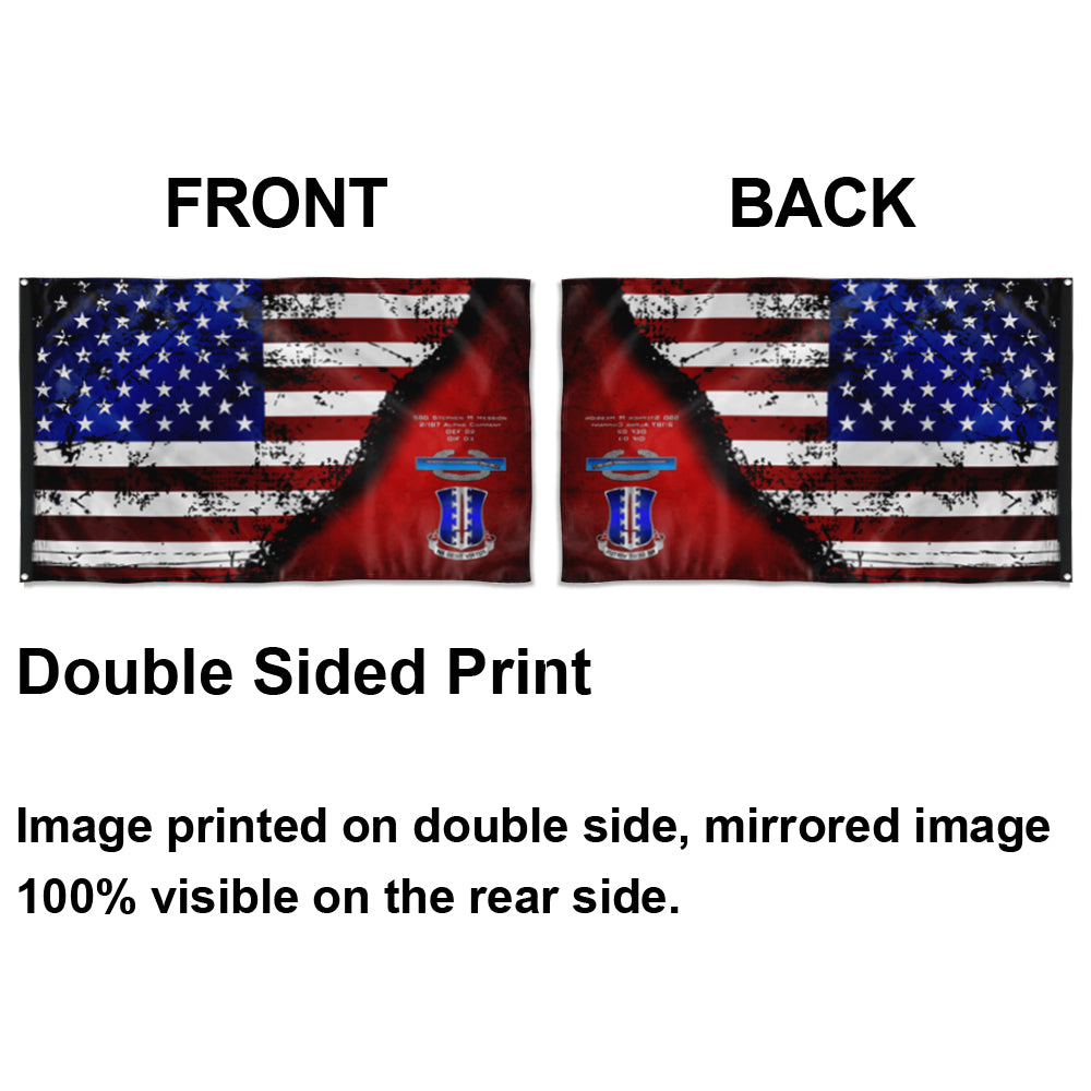 Fyon 2-187 Rakkasans CIB Star & Stripes Flag Indoor and outdoor banner