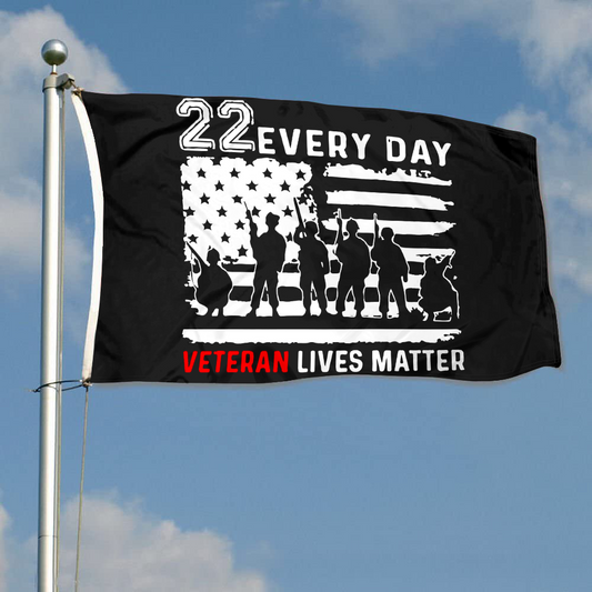 Fyon 22 Every Day Veteran Lives Matter Flag Indoor and outdoor banner 40702