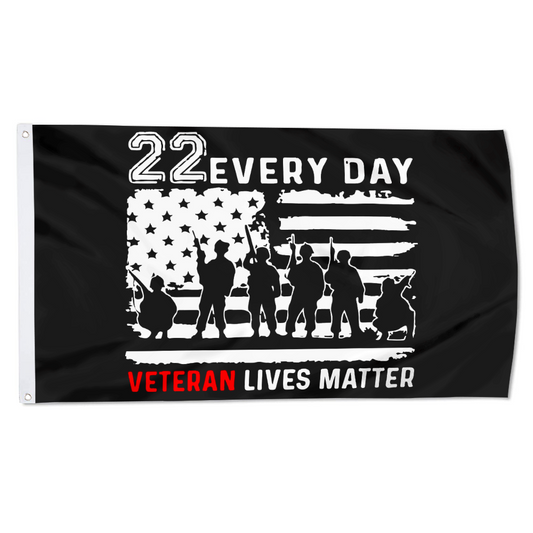 Fyon 22 Every Day Veteran Lives Matter Flag Indoor and outdoor banner 40702
