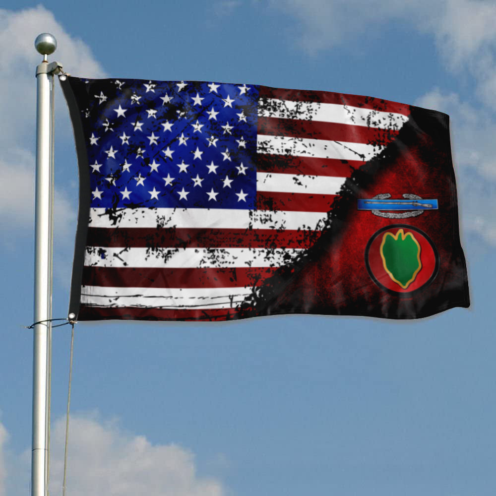 Fyon 24th ID CIB Star & Stripes Flag Indoor and outdoor banner
