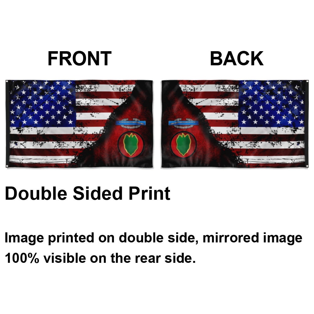 Fyon 24th ID CIB Star & Stripes Flag Indoor and outdoor banner