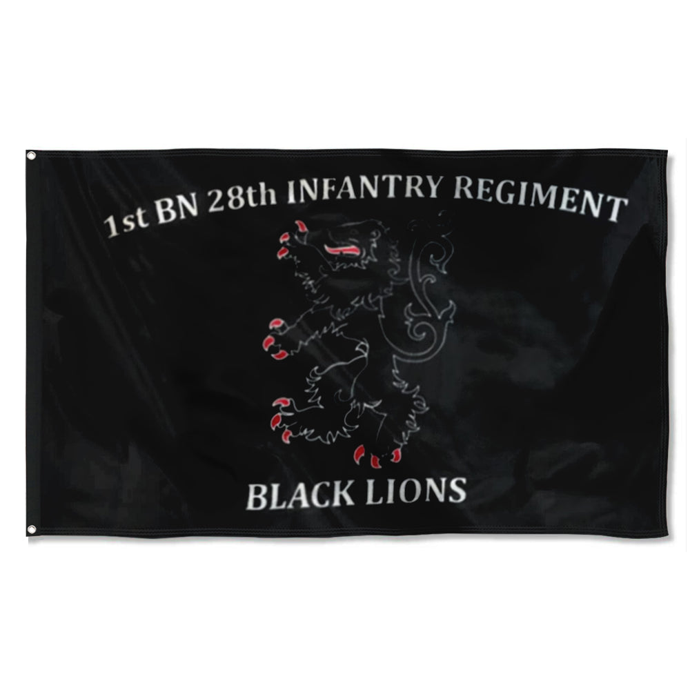 Fyon 28th IN. Black Lions Flag Indoor and outdoor banner