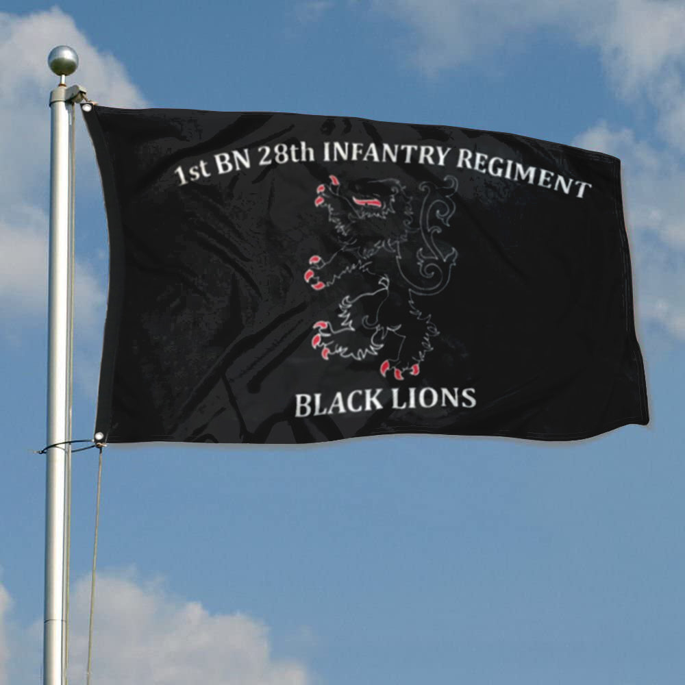 Fyon 28th IN. Black Lions Flag Indoor and outdoor banner