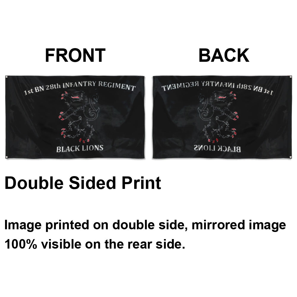 Fyon 28th IN. Black Lions Flag Indoor and outdoor banner