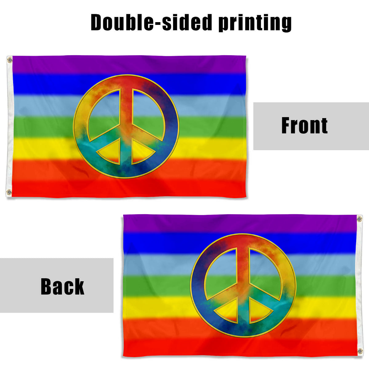 Fyon Rainbow Peace Flag Indoor and outdoor banner 01