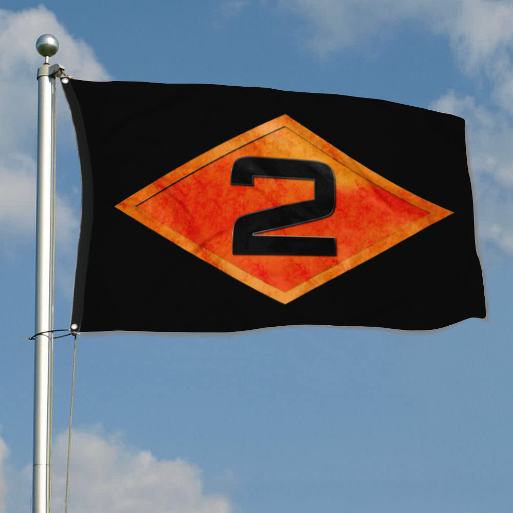 Fyon 2ND Ranger Battalion Diamond Flag Indoor and outdoor banner