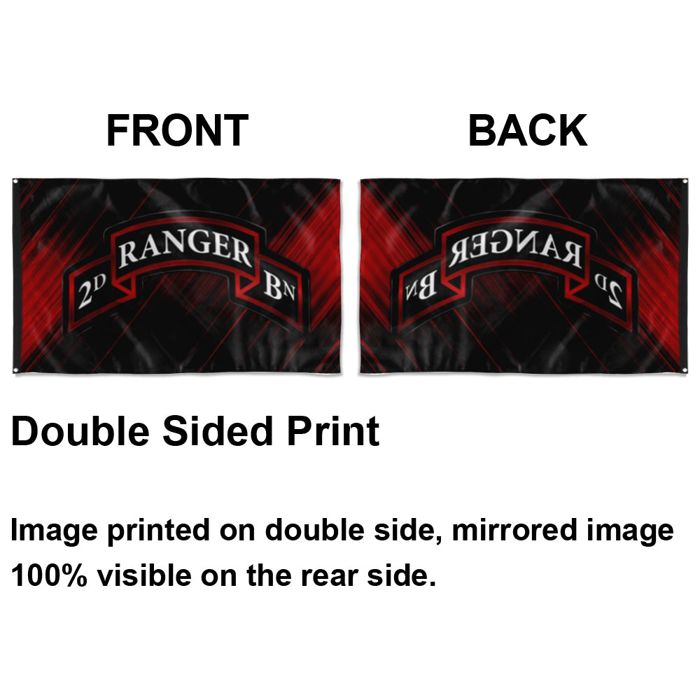 Fyon 2ND Ranger Battalion Scroll Flag Indoor and outdoor banner