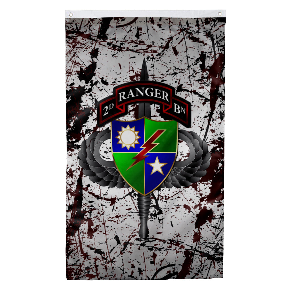 Fyon 2ND Ranger Battalion Splatter Flag Indoor and outdoor banner