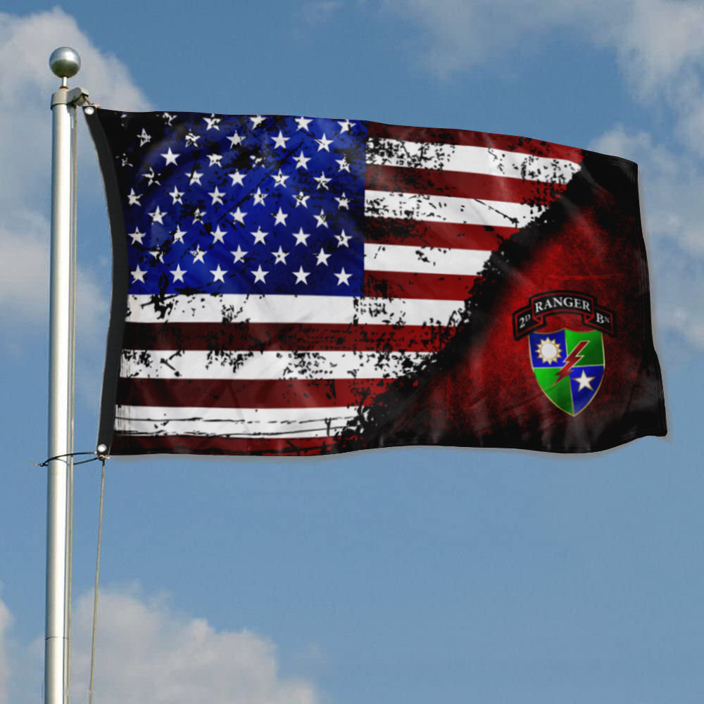 Fyon 2ND Ranger Battalion Stars and Stripes Flag Indoor and outdoor banner