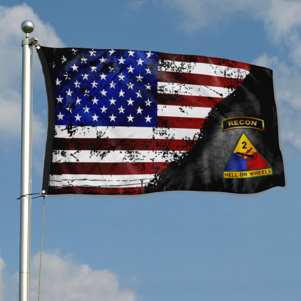 Fyon 2nd Recon Hell On Wheels Star & Stripes Flag Indoor and outdoor banner