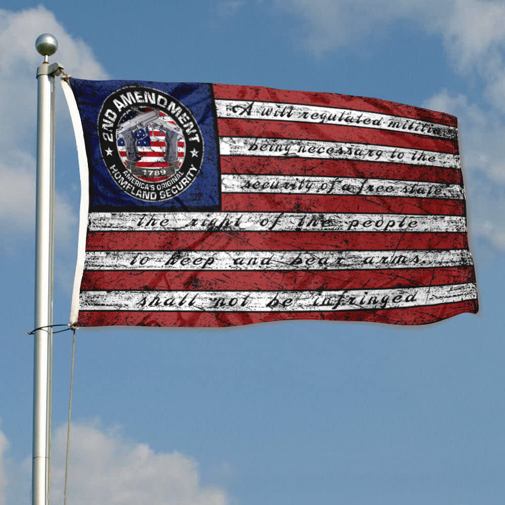 Fyon 2nd Second Amendment 1791 Vintage American Flag Banner