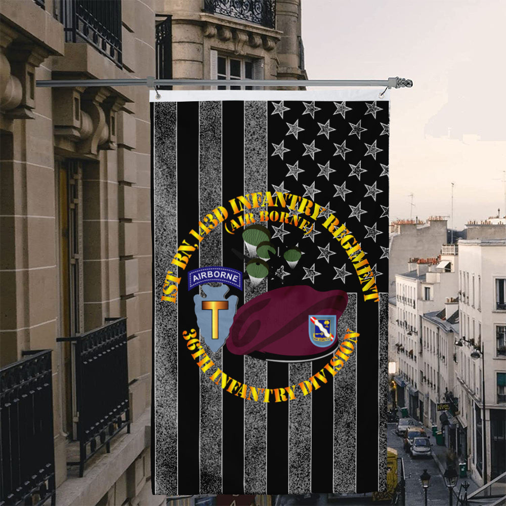Fyon 36th Airborne Div Beret Mass Tac Maroon 1-143rd Infantry Welcom Flag Indoor and outdoor banner