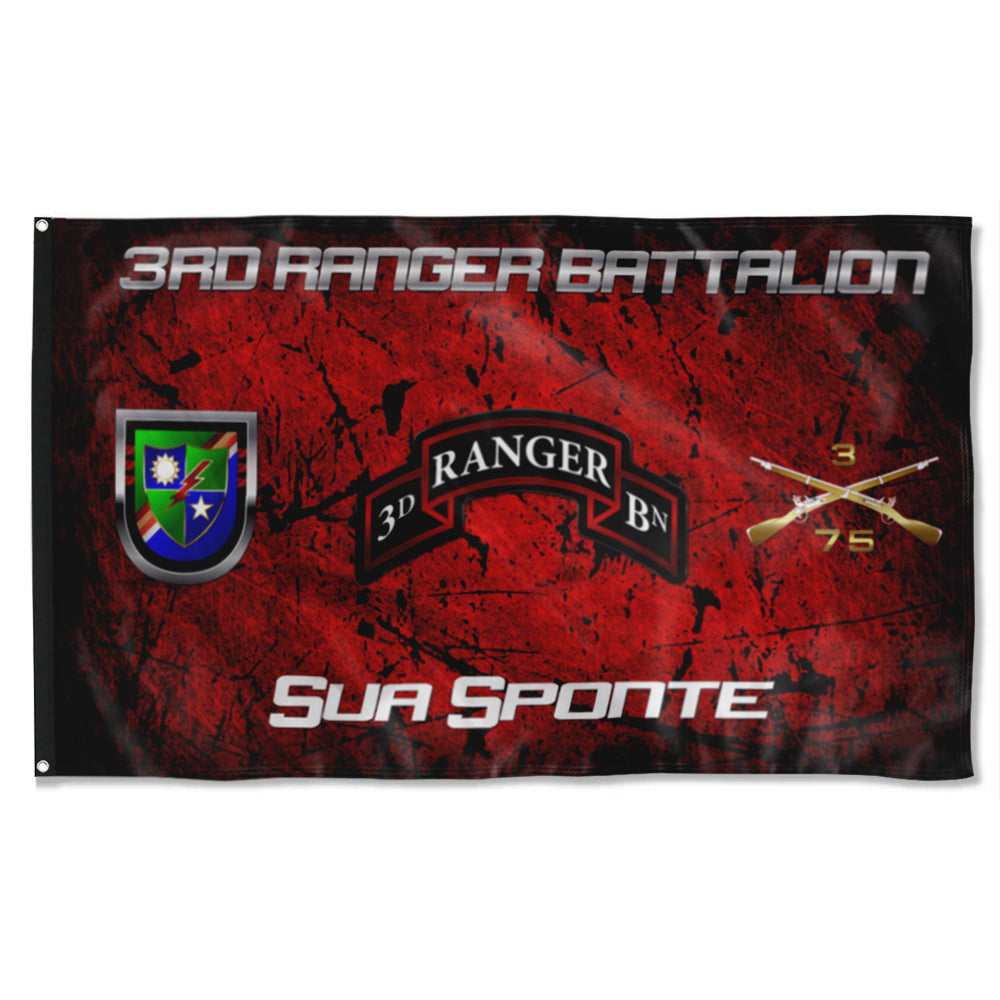 Fyon 3RD Ranger Battalion Sua Sponte Flag Indoor and outdoor banner