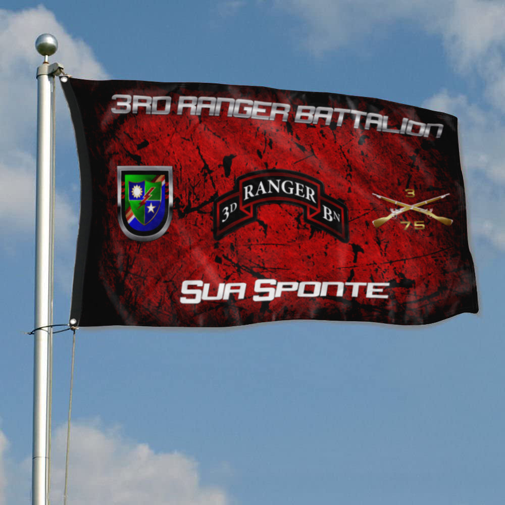 Fyon 3RD Ranger Battalion Sua Sponte Flag Indoor and outdoor banner