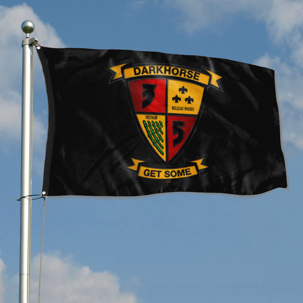 Fyon 3rd Battalion 5th Marines Black Flag Indoor and outdoor banner